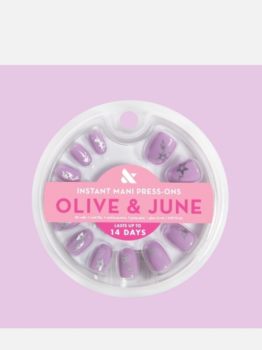 Lavender Iridescent Star Press-On Nails